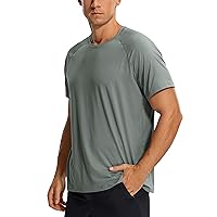 CRZ YOGA Men's Workout Short Sleeve T-Shirt Quick Dry Gym Athletic Running Stretchy Tee Shirts Top