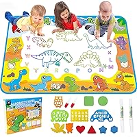 Kids Toys Water Doodle Mat: Dinosaur Painting Coloring Pad for Toddlers 1-3 - Aqua Magic Drawing Board for 2 3 4 Year Old Toddler Arts and Crafts Christmas Birthday Gifts for Girls Boys Age 2-4 3-5