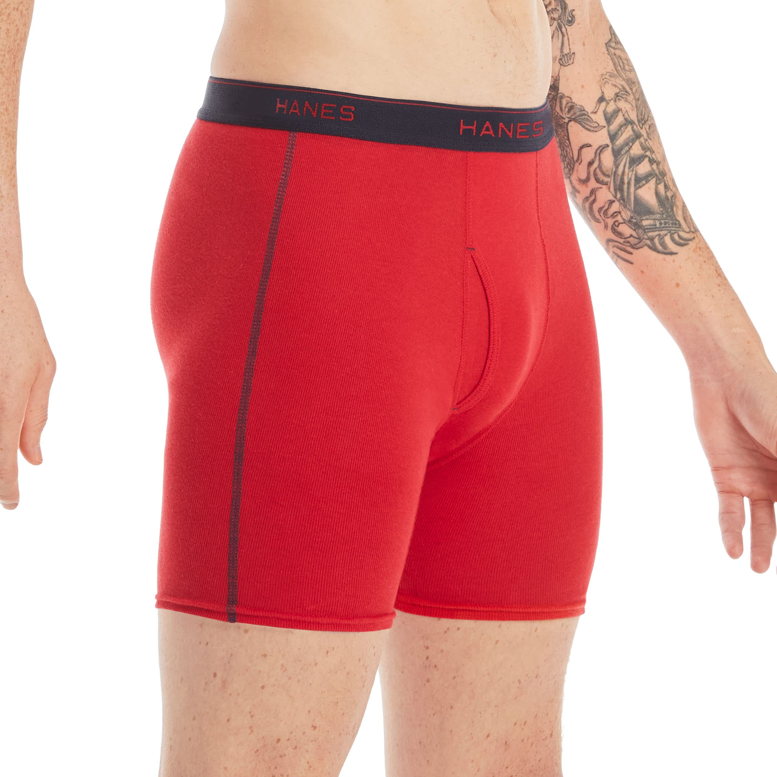 Buy Hanes Boxer Briefs, Cool Dri Moisture-Wicking Underwear, Cotton  No-Ride-up for Men, Multi-Packs Available
