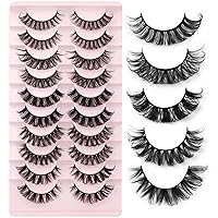 Eyelashes Russian Volume Strip Lashes 5 Styles Mixed Natural Wispy D Curly Mink False Eyelashes Look Like Extensions 10 Pairs by Yawamica