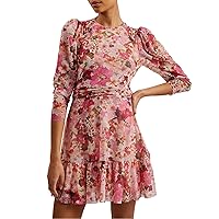 Ted Baker Women's Mildrd Mesh Mini Dress with Shoulder Gathers