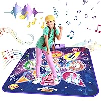 Dance Mat, Unicorns Toys for Girls Electronic Dance Pad with 7 Games Mode, Dance Games with Touch Sensitive LED Lights, Birthday Party Games for Toddler Girls for 3-12