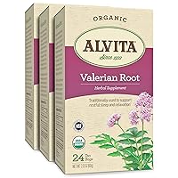 Alvita Organic Valerian Root Herbal Tea - Made with Premium Quality Organic Valerian Root, With Penetrating Aroma and Initially Sweet Faint Bitter Finish Flavor, 72 Tea Bags (3 Pack)