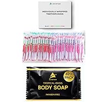 Hotel & Airbnb Ready Convenience Pack - 148 Individually Wrapped Toothbrushes and 420 Mini Soap Bars - Perfect for Vacation Rentals, Travel, Relief Missions, and Donations
