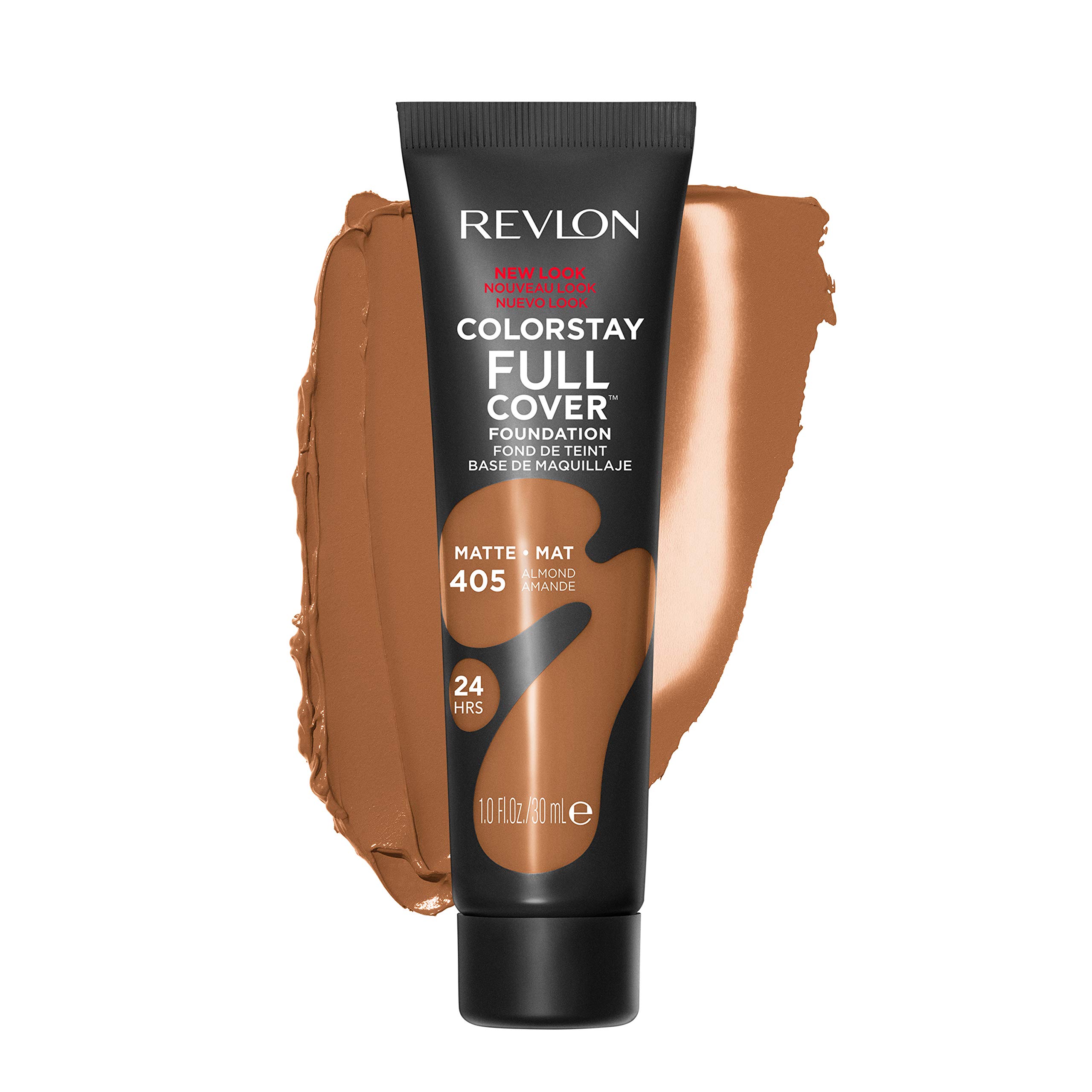 Revlon ColorStay Full Cover Longwear Matte Foundation, Heat & Sweat Resistant Lightweight Face Makeup, Almond (405), 1.0 oz