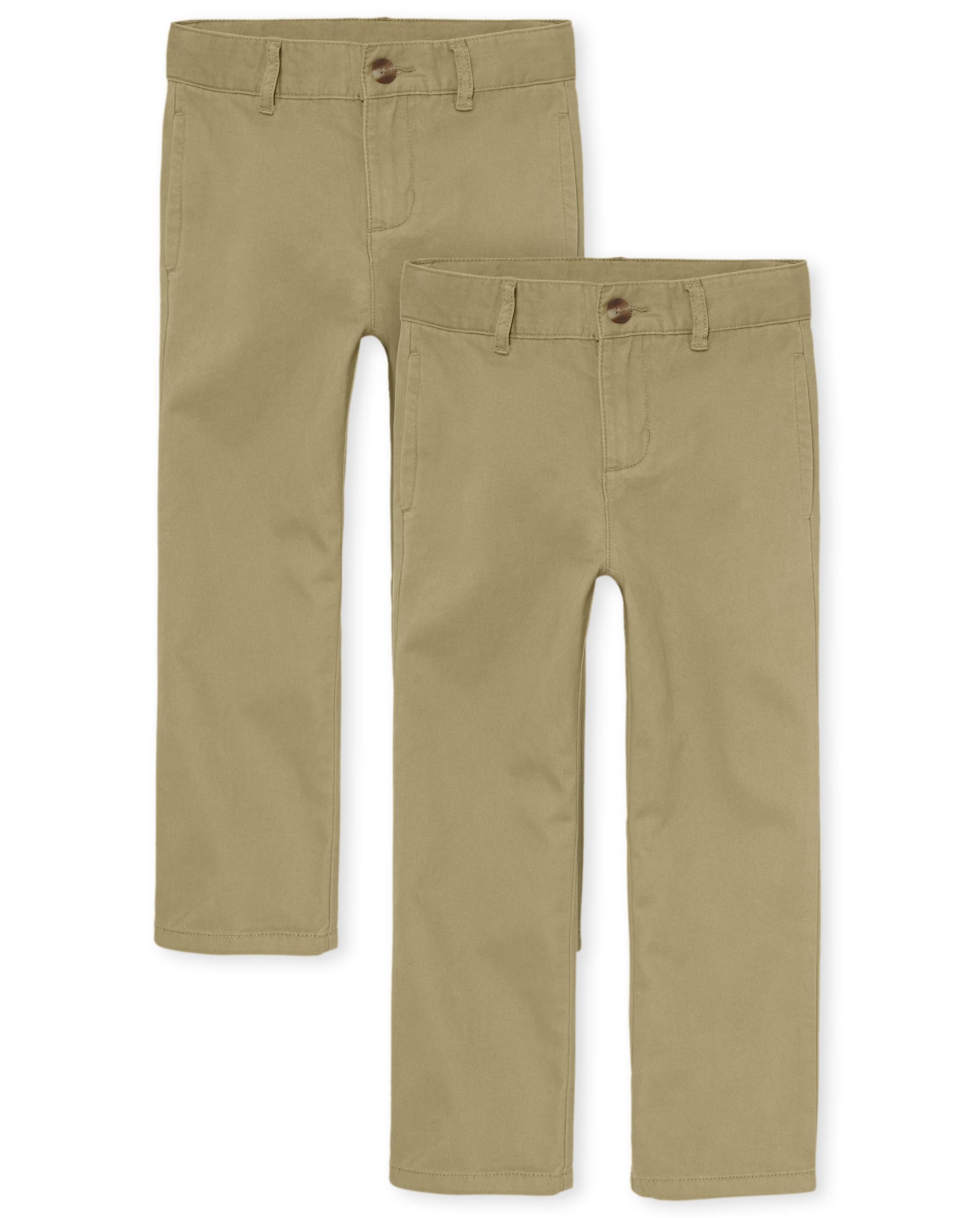 The Children's Place boys Uniform Straight Chino Pants 2 Pack