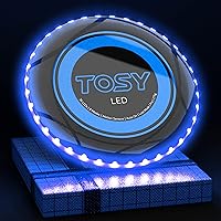 Flying Disc - 16 Million Color RGB or 36 or 360 LEDs, Extremely Bright, Smart Modes, Auto Light Up, Rechargeable, Cool Fun Christmas, Birthday & Camping Gift for Men/Boys/Teens/Kids, 175g frisbee