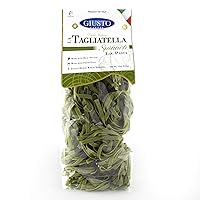 Giusto Sapore Spinach Tagliatelle Italian Egg Pasta Nest - 340g - Premium Bronze Drawn Durum Wheat Semolina Gourmet Pasta Noodles Brand - Imported from Italy and Family Owned (Spinach, 1 Pack)