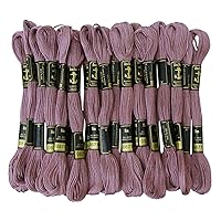 IBA Indianbeautifulart Anchor Cross Stitch Hand Embroidery Stranded Cotton Floss Thread 25 Skeins-Mauve