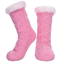 LINEMIN Womens Slipper Socks Winter Warm Fleece Lined Socks Cozy Soft Thick Fuzzy Non Slip Indoor Christmas Socks