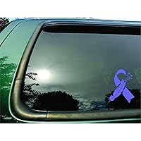 Ribbon Flying Birds Lavender Stomach Esophageal Cancer - Die Cut Vinyl Window Decal/sticker for Car or Truck 5.5