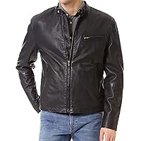 Men's Leather Jacket Stylish Genuine Lambskin Motorcycle Bomber Biker MJ96