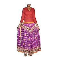 Indian Women's Skirt Beach Wear Hippie Ethnic Embroidered Gypsy Pink Color
