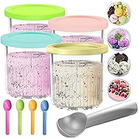4 Pack Creami Pints and Lids for Ninja, for NC501 NC500 Creamy Icecream Containers Cups Jars Tubs Canisters Set, Smoothie Pot Compatible with NC501 NC500 Series Creamer Ice Cream Maker Machinease.
