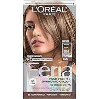 L'Oreal Paris Feria Multi-Faceted Shimmering Permanent Hair Color, B61 Downtown Brown (Hi-Lift Cool Brown), Pack of 1, Hair Dye