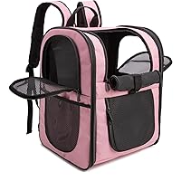 Pet Backpacks Pet Carrier Bag for 2-12 kg Dogs and Cats Soft Foldable Pink