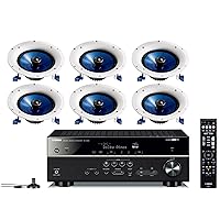 Yamaha 7.2-Channel Wireless Bluetooth 4K Network A/V Wi-Fi Home Theater Receiver + Yamaha High-Performance Moisture Resistant 2-Way 8