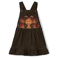 Gymboree Girls and Toddler Embroidered Sleeveless Skirtall Jumpers, Harvest Turkey, 12
