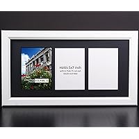 CreativePF 3 Opening Glass Face White Picture Frame to Hold 5 by 7 inch Photographs Including 10x20-inch Black Mat Collage