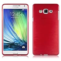 Case Compatible with Samsung Galaxy A7 2015 in RED - Shockproof and Scratch Resistant TPU Silicone Cover - Ultra Slim Protective Gel Shell Bumper Back Skin