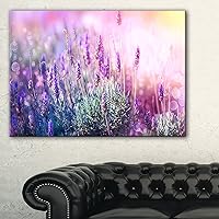 Designart PT9250-20-12 Growing and Blooming Lavender-Floral Photo Canvas Art Print-20x12, 12 in x 20 in x 1 in (H x W x D) 1 P, Purple