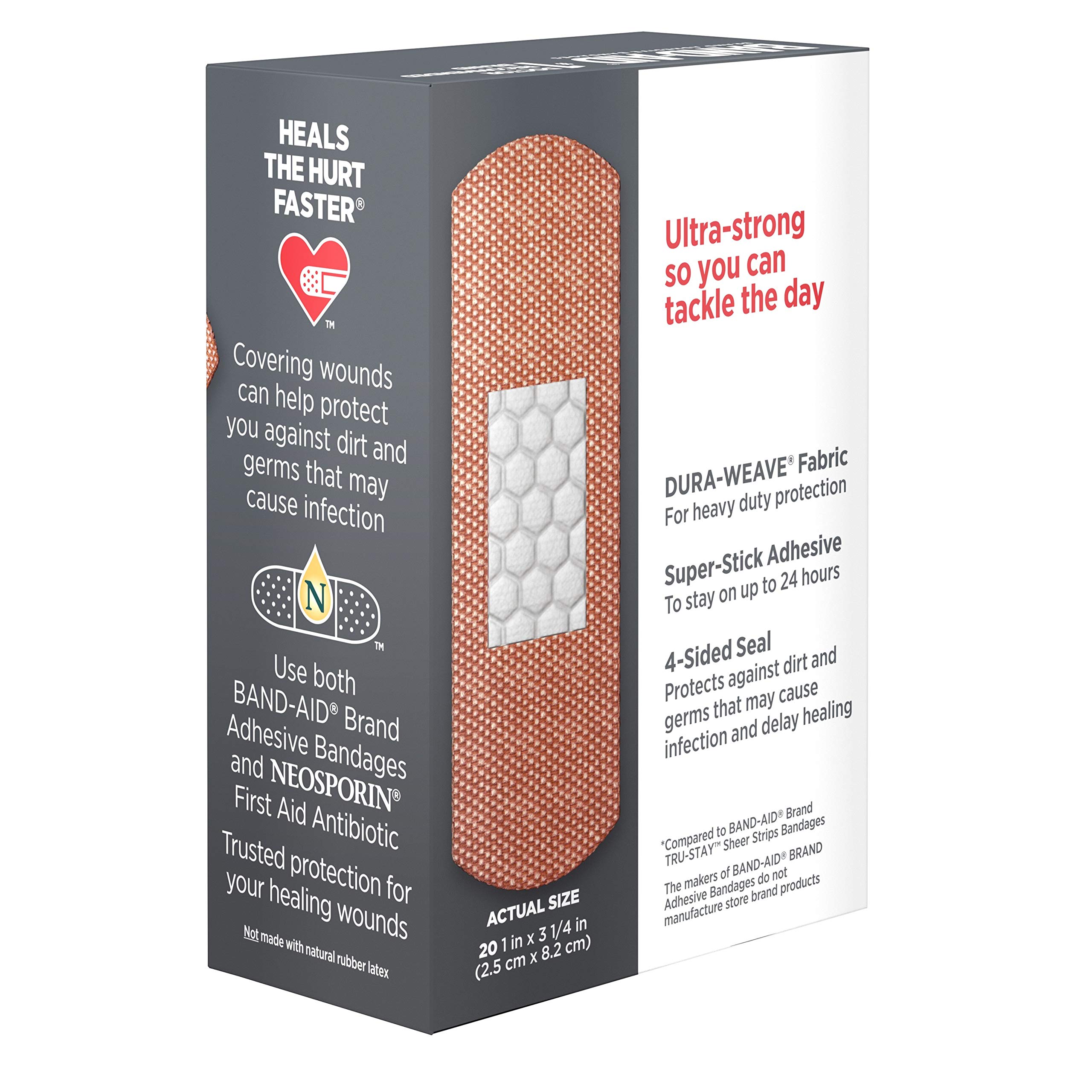 Band-Aid Brand Tough Strips Adhesive Bandage for Minor Cuts & Scrapes, All One Size, 20 ct