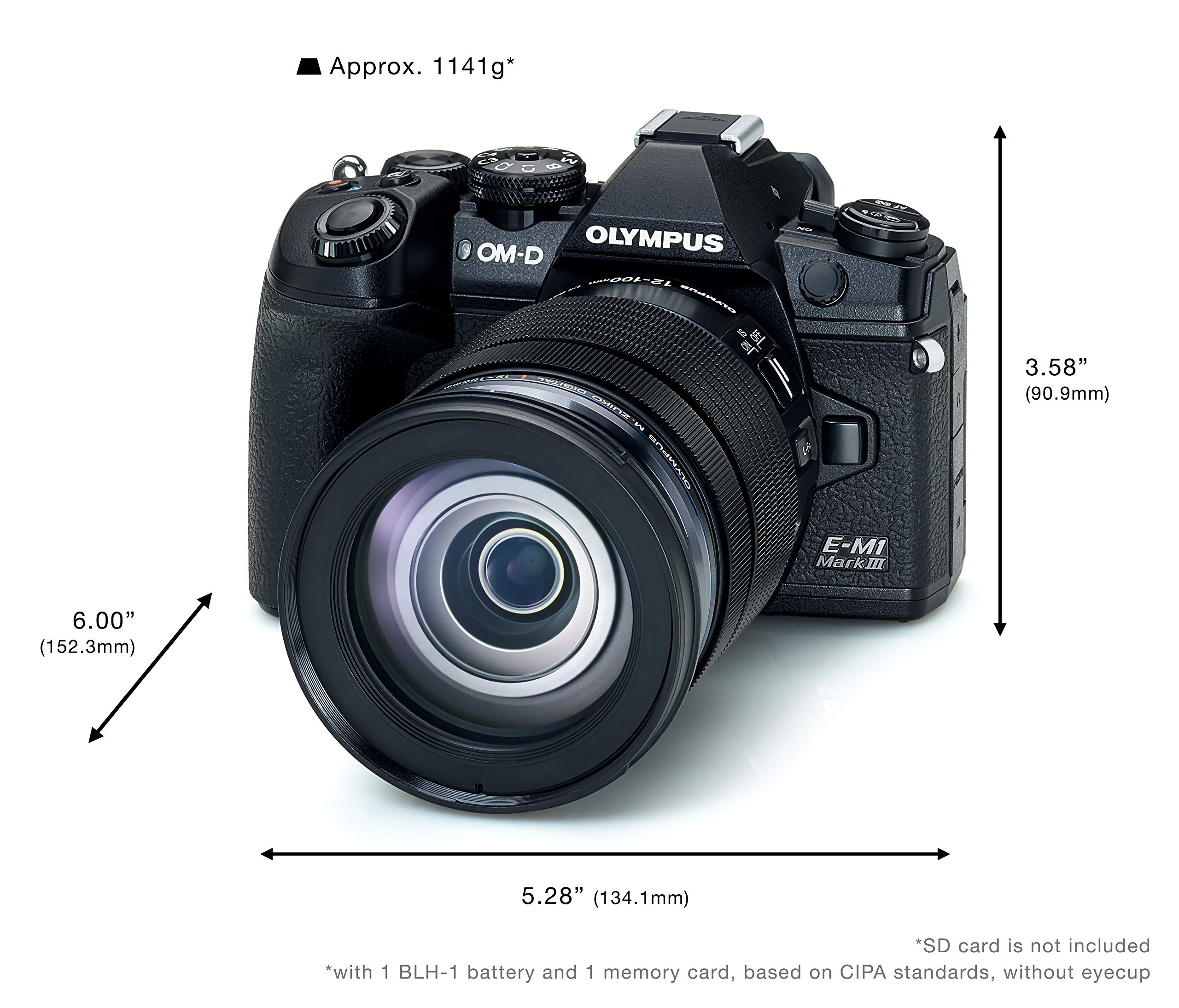 Olympus OM-D E-M1 Mark III Black Camera Body with M.Zuiko Digital ED 12-100mm F4.0 IS PRO Lens