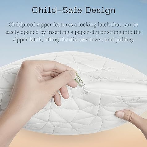 Coop Home Goods Original Toddler Adjustable Pillow, Soft, Breathable & Washable Mini Bed Pillows for Kids with Premium Memory Foam for Neck, Knee & Back Support, CertiPUR-US/GREENGUARD Gold, 19" x 13"