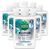 Seventh Generation Power+ Dishwasher Rinse Aid, Fragrance Free, 8 fl oz, (Pack of 9)