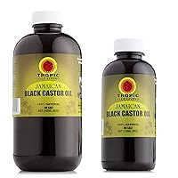 Jamaican Black Castor Oil 8oz & 4oz | Rich in Vitamin E, Omega Fatty Acids and Minerals | For Hair Growth Oil, Skin Conditioning, Eyebrows & Eyelashes | Grow, Strengthen, Moisture & Repair