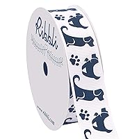 Ribbli Grosgrain Dog Craft Ribbon,7/8-Inch,10-Yard Spool, Navy Blue/White, Use for Hair Bows,Wreath,Gift Wrapping,Party Decoration,All Crafting and Sewing