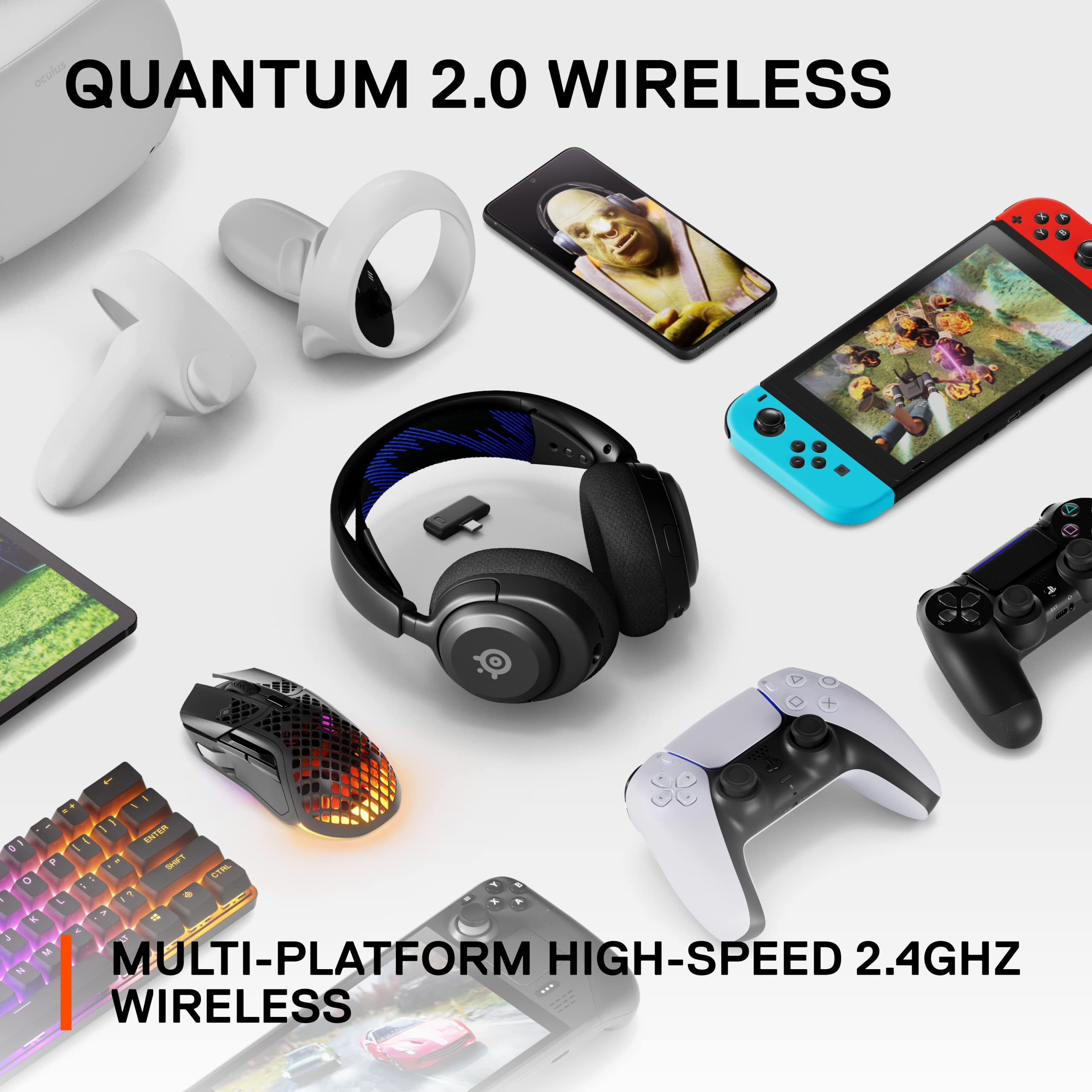 SteelSeries Arctis Nova 4P Wireless Multi-Platform Gaming Headset — 360° Spatial Audio — 2.4GHz High-Speed Wireless — 36 Hr Battery — USB-C — Gen 2 Mic — Playstation, PC, PSVR 2, Switch