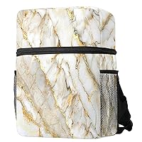 Travel Backpacks for Women,Mens Backpack,Classic White Gold Marble,Backpack