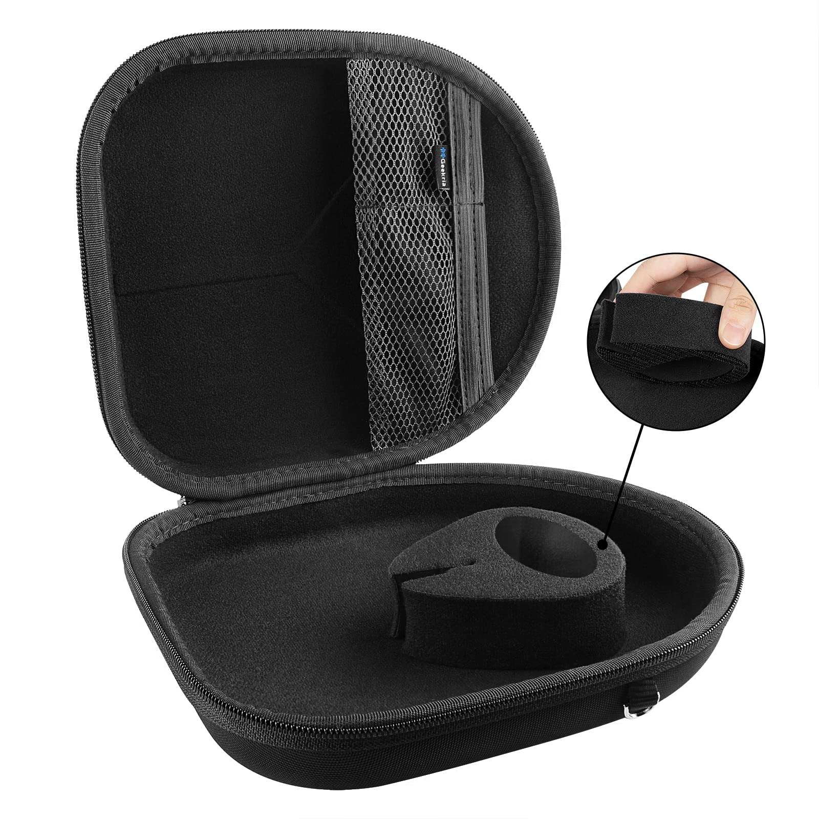 Geekria Shield Case Headphones Compatible with Anker Soundcore Space Q45, Life Q35, Life Q30, Life Q20i, Life Q20+, Replacement Protective Hard Shell Travel Carrying Bag with Cable Storage (Black)