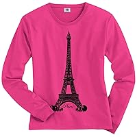 Threadrock Women's Eiffel Tower Paris France Long Sleeve T-Shirt