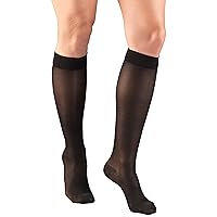 Truform Sheer Compression Stockings, 15-20 mmHg, Women's Knee High Length, Pattern Knit, Nude, Large
