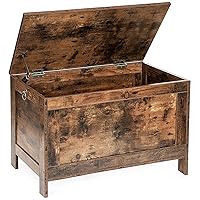 Toy Box, Retro Wooden Look Storage Chest with Safety Hinge, Entryway Storage Bench Supports 220 lb, 29.9 x 15.7 x 18.9 Inches Toy Chest Organizer, Easy Assembly (Rustic Brown) BF75CW01G1