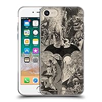 Officially Licensed Batman DC Comics Logo Collage Distressed Hush Soft Gel Case Compatible with Apple iPhone 7/8 / SE 2020 & 2022