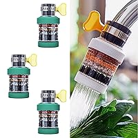 3 Pack Water Filter, Activated Carbon Filtration, Removes Chlorine, Fluoride, Heavy Metals, Hard Water for Home Kitchen Bathroom
