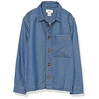 Amazon Essentials Boys' Chambray-Stretch Long Sleeve Shirt (Previously Amazon Aware)