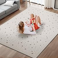 Baby Foam Play Mat, 72”x 48” Floor Mats for Kids, Toddler Play Mat for Indoor and Outdoor, Baby Crawling Mat for Babies with Interlocking Floor Tiles, Easy to Clean Playroom Floor Mat, Star