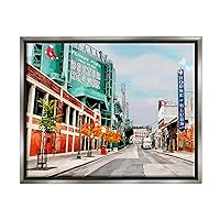 Stupell Industries Fenway Park Boston Cityscape Framed Floater Canvas Wall Art, Design by Emily Kalina