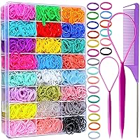 YGDZ Elastic Hair Bands 24 Colors, 1500 pcs Mini Hair Rubber Bands for Hair, Small Hair Ties, Ponytail Holders, Colorful Hair Accessories for Toddler, Baby, Girl, Kids