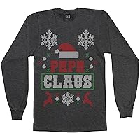Threadrock Men's Papa Claus Ugly Christmas Long Sleeve T-Shirt