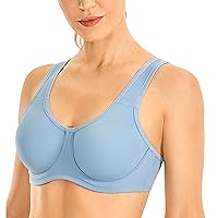 SYROKAN Women's Max Control Underwire Sports Bra High Impact Plus Size with Adjustable Straps