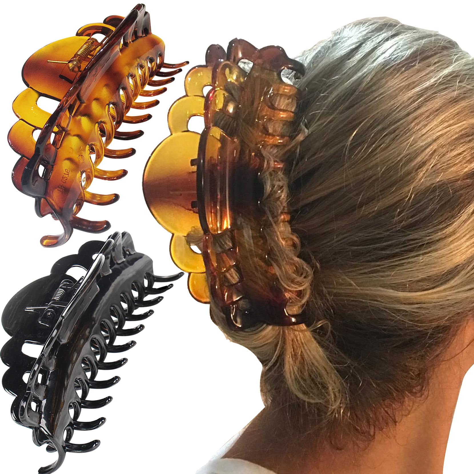 Mua ACCGLORY Ex-Large Plastic Hair Claw Clips for Women Big Hair Clips for  Long Thick Hair Updo Strong Holding Jaw Clamps Jumbo Hair Clip trên Amazon  Mỹ chính hãng 2023 | Fado