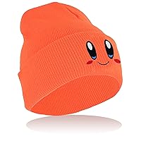 Anime Kirby Skull Caps for Women Men Embroidered Skull Hat Beanie Cap Winter Knit Hat