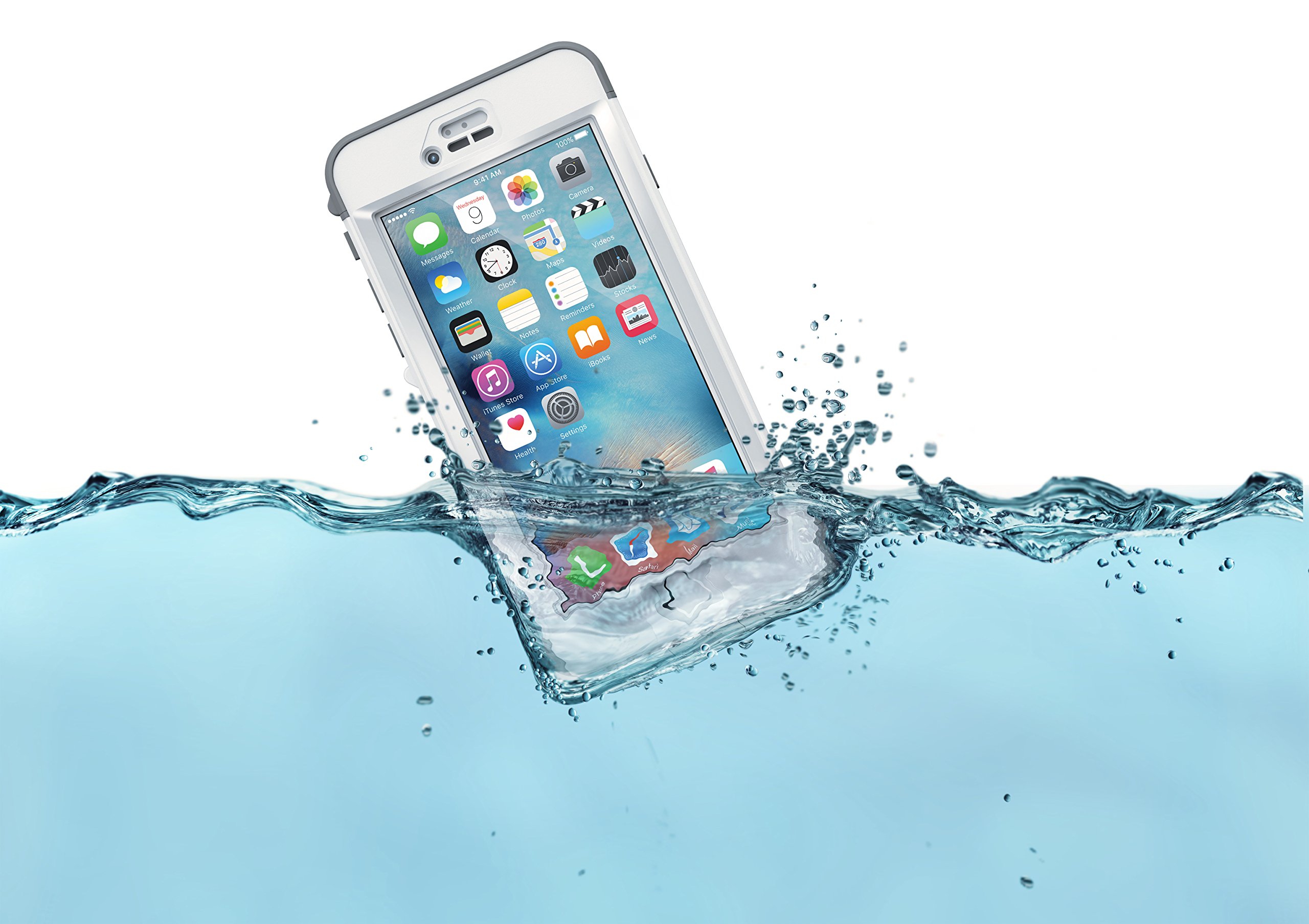 Lifeproof NÜÜD SERIES iPhone 6s ONLY Waterproof Case - Retail Packaging - AVALANCE (BRIGHT WHITE/COOL GREY)