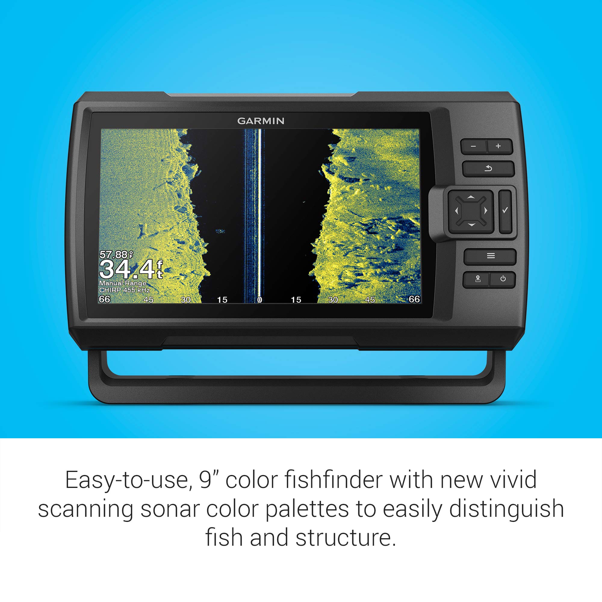 Garmin Striker Vivid 9sv, Easy-to-Use 5-inch Color Fishfinder and Sonar Transducer, Vivid Scanning Sonar Color Palettes, 9 inch (010-02554-00)