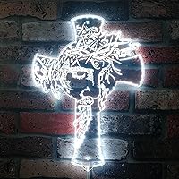 Jesus Saves Cross RGB Dynamic Glam LED Sign - Cut-to-Edge Shape - Smart 3D Wall Decoration - Multicolor Dynamic Lighting st06s22-fnd-i0042-c